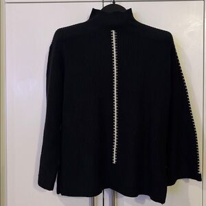 FCUk 1980’s contrast Stitch mock Sweater 3/4 Sleeve Size XS